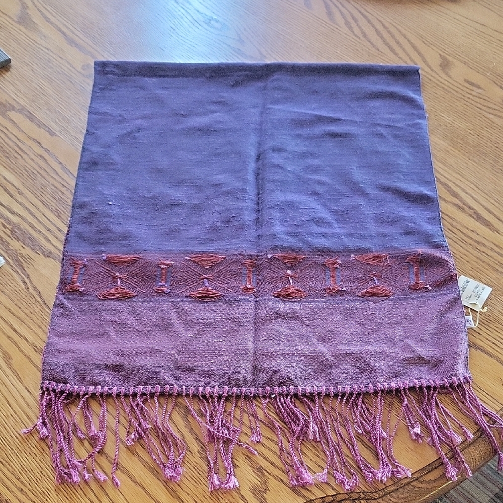 Lightweight Purple Fringe Accent Scarf
